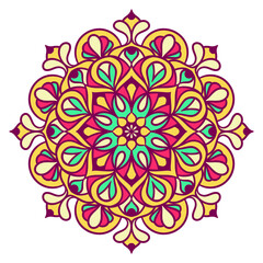 Ethnic Mandala Round Ornament Pattern With Colorful