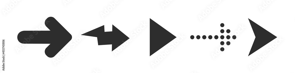 Aufkleber arrows black set icons. arrow icon. arrow vector collection. arrow. cursor. modern simple arrows.