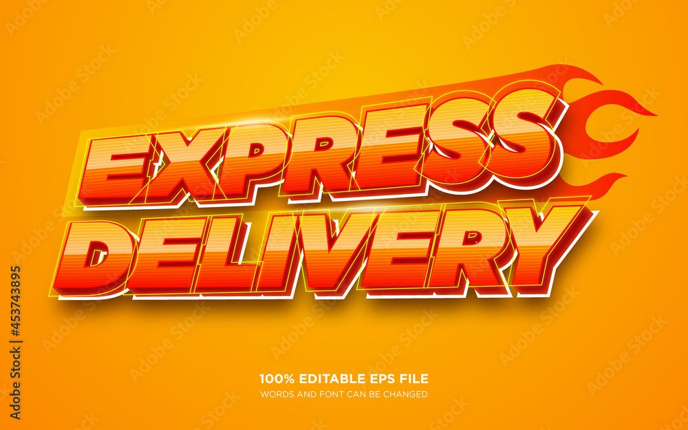 Poster express delivery 3d editable text style effect