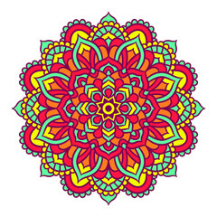 Ethnic Mandala Round Ornament Pattern With Colorful