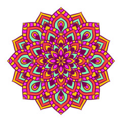 Ethnic Mandala Round Ornament Pattern With Colorful