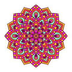 Ethnic Mandala Round Ornament Pattern With Colorful