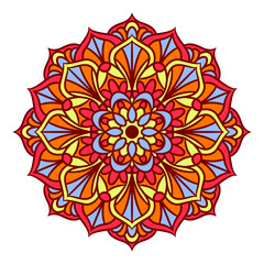 Ethnic Mandala Round Ornament Pattern With Colorful