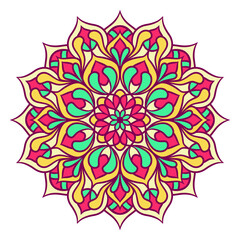 Ethnic Mandala Round Ornament Pattern With Colorful