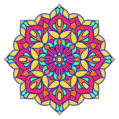 Ethnic Mandala Round Ornament Pattern With Colorful