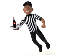 Fun 3D Illustration of an american Referee