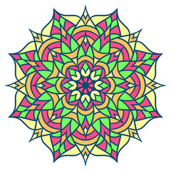 Ethnic Mandala Round Ornament Pattern With Colorful