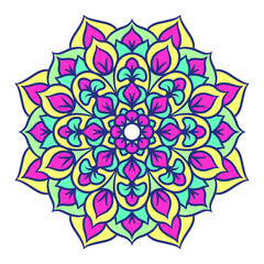 Ethnic Mandala Round Ornament Pattern With Colorful