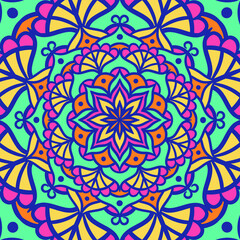 Ethnic Mandala Round Ornament Pattern With Colorful