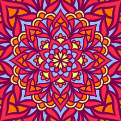 Ethnic Mandala Round Ornament Pattern With Colorful
