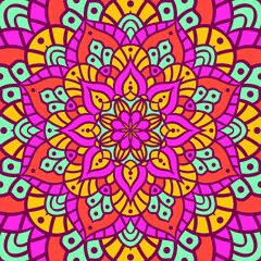 Ethnic Mandala Round Ornament Pattern With Colorful