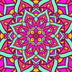 Ethnic Mandala Round Ornament Pattern With Colorful