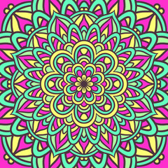 Ethnic Mandala Round Ornament Pattern With Colorful