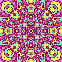 Ethnic Mandala Round Ornament Pattern With Colorful