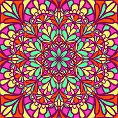 Ethnic Mandala Round Ornament Pattern With Colorful