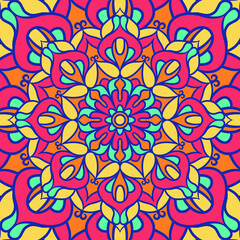 Ethnic Mandala Round Ornament Pattern With Colorful