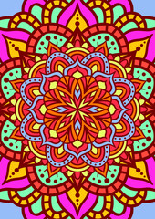 Ethnic Mandala Round Ornament Pattern With Colorful