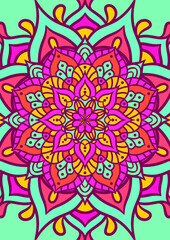 Ethnic Mandala Round Ornament Pattern With Colorful