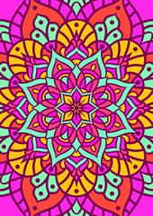 Ethnic Mandala Round Ornament Pattern With Colorful