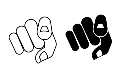Hand icon set. illustration on white background