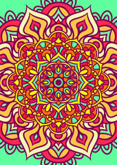 Ethnic Mandala Round Ornament Pattern With Colorful