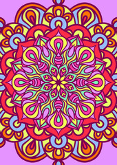 Ethnic Mandala Round Ornament Pattern With Colorful