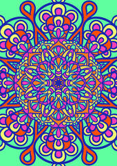 Ethnic Mandala Round Ornament Pattern With Colorful
