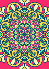 Ethnic Mandala Round Ornament Pattern With Colorful