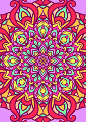 Ethnic Mandala Round Ornament Pattern With Colorful