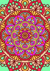 Ethnic Mandala Round Ornament Pattern With Colorful