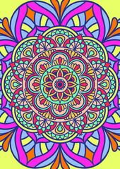 Ethnic Mandala Round Ornament Pattern With Colorful