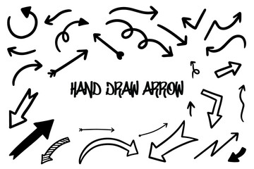 hand draw arrow illustration. element design simple. doodle