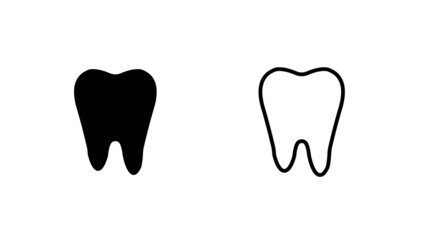 Collection of tooth icon in flat design on white background