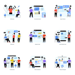 9 Creative Flat Illustrations of Teamwork