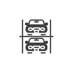 Two-storey parking vector icon