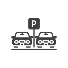 Car parking area vector icon