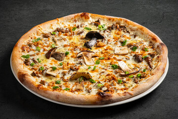 pizza with mushrooms and vegetables
