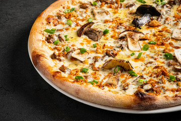 pizza with mushrooms and vegetables