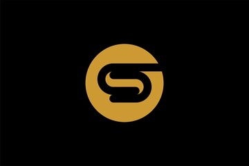Letter S logo design. Monogram S type abstract symbol. Initial S in circle vector icon.