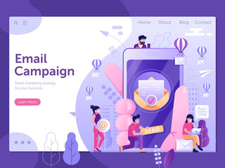 Email Campaign Marketing Strategy Flat Web Banner