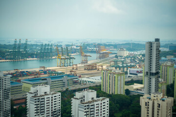 Naklejka premium シンガポールの観光名所を旅行する風景 Scenes from a trip to Singapore's tourist attractions 