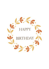 Happy Thanksgiving and floral wreath template design. FVector illustration.