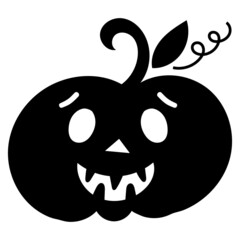 Fototapeta premium Carved pumpkin face. Vector illustration.