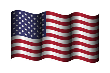 3D American flag SVG vector. USA 3D flag vector. The United States 3D flag.
