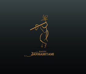 illustration of happy Janmashtami. Lord Krishna