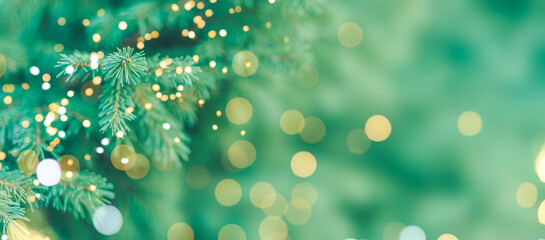 Christmas tree background with new year lights