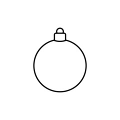 Christmas bauble ornament outline shape on white background. Vector illustration