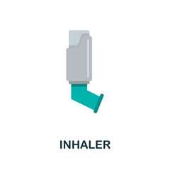 Inhaler flat icon. Colored sign from oxygen collection. Creative Inhaler icon illustration for web design, infographics and more