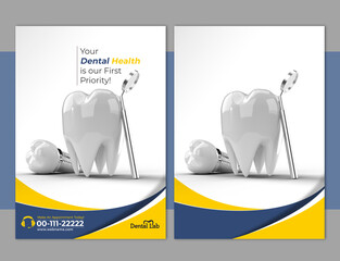 Dental Implants Surgery Concept Flyer Poster Banner Template.