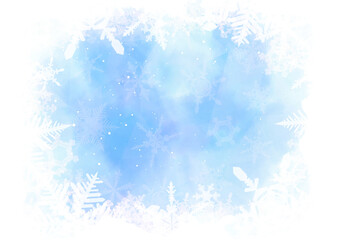 雪の結晶がきれいな冬の背景